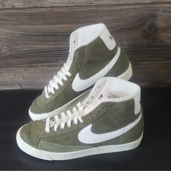 Nike Shoes - UGC Nike Blazer Mid 77 Vintage Olive Green Suede Mid Top Sneakers